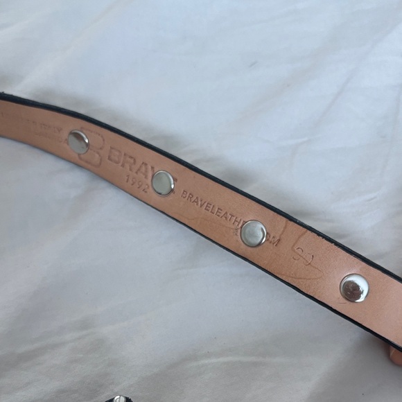 KHAITE Black Leather Studded Belt with Silver Hardware - Picture 6 of 8